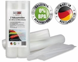 Vakuumrollen von HAUSWERK für Lebensmittel - "Made in Germany" (2 Rollen 30 x 600 cm – Sous-vide) Profi-Qualität für alle Folienschweißgeräte | Vakuumbeutel -